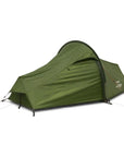 Vango Apex Compact 100 Tent - 1 Man Lightweight Tent (Forest Green) door closed