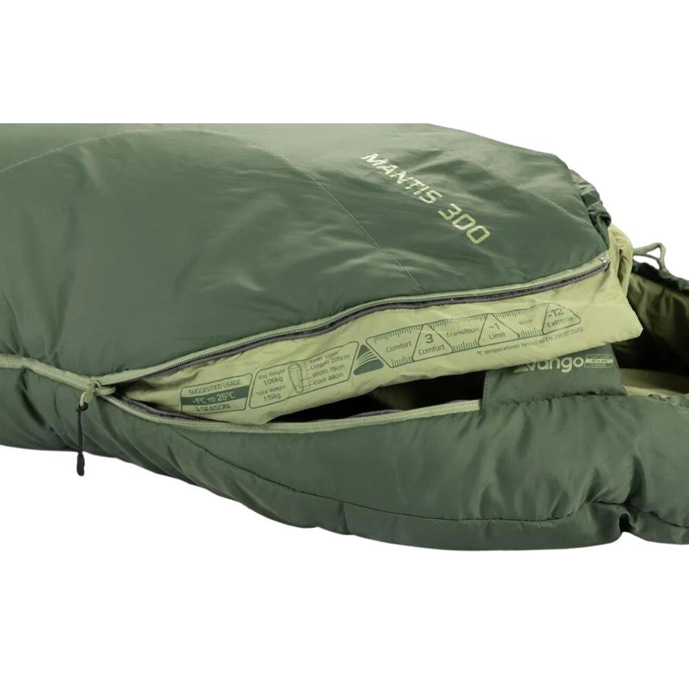 Vango Mantis 300 Lightweight Sleeping Bag (Pine Green)