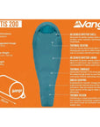 Vango Mantis 200 Lightweight Sleeping Bag (Deep Lagoon)