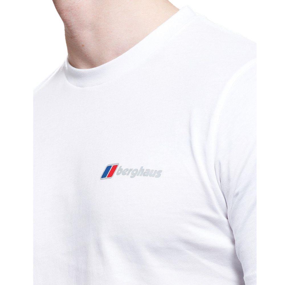 Berghaus Men's Front & Back T-Shirt (Pure White) close on model
