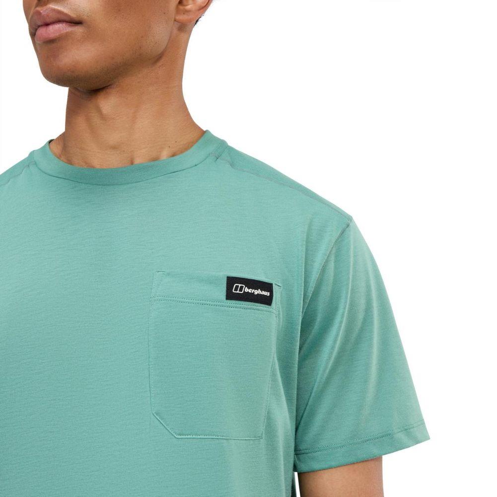 Berghaus Men's Relaxed Short Sleeve Tech Tee (Green) shoulder