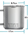 Yeti Rambler 10 oz (296 ml) Stackable Mug (Ultramarine Violet) measurements