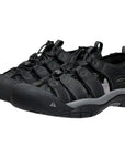 Keen Men's Newport Leather Sandal (Black/Steel Grey)pair