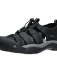 Keen Men's Newport Leather Sandal (Black/Steel Grey) single