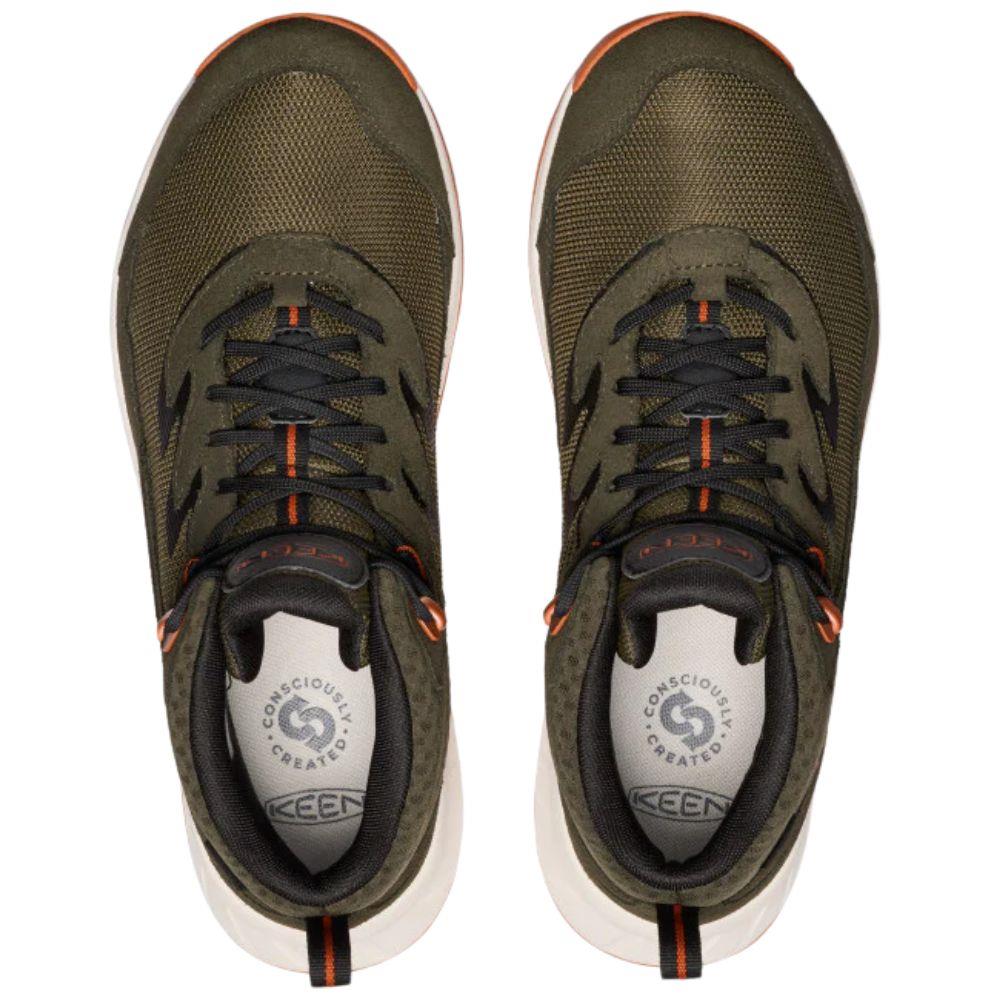 Keen Men's Hightrail Waterproof Hiking Boot (Forest Night/Gold Flame) top view