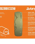 Vango Trek Pro 3 Compact Self-Inflating Sleep Mat (Light Olive) 2025