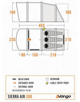 Vango Sierra Air 300 - 3 Man Tent (Deep Blue) diagram