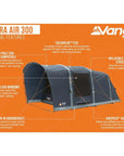 Vango Sierra Air 300 - 3 Man Tent (Deep Blue) info