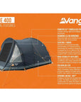 Vango Tahoe 400 - 4-Man Tent (Deep Blue) info