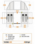 Vango Tacoma 400 Package - 4-Man Tent (Deep Blue) diagram