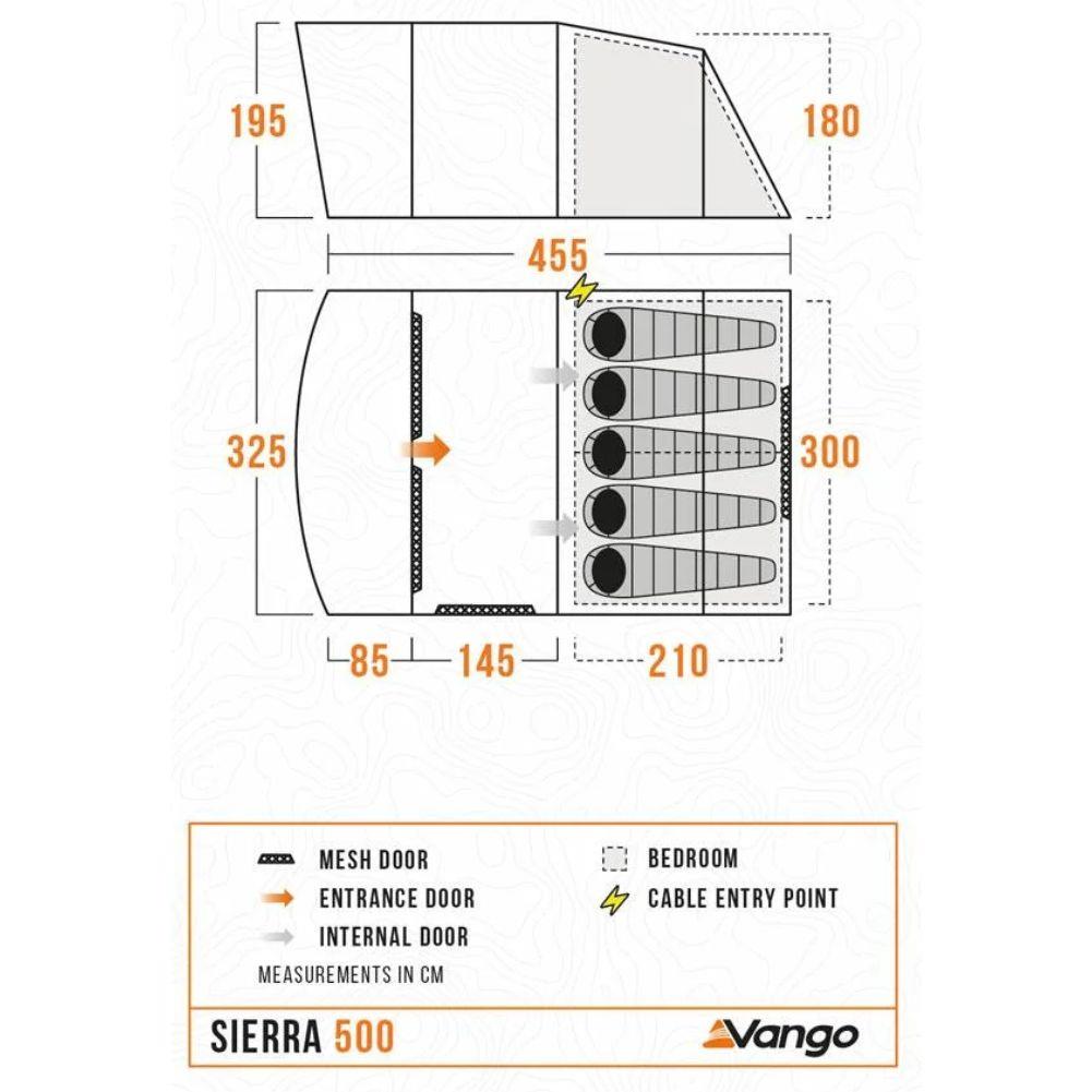Vango Sierra 500 5-Man Tent (Deep Blue) – Summits Outdoor