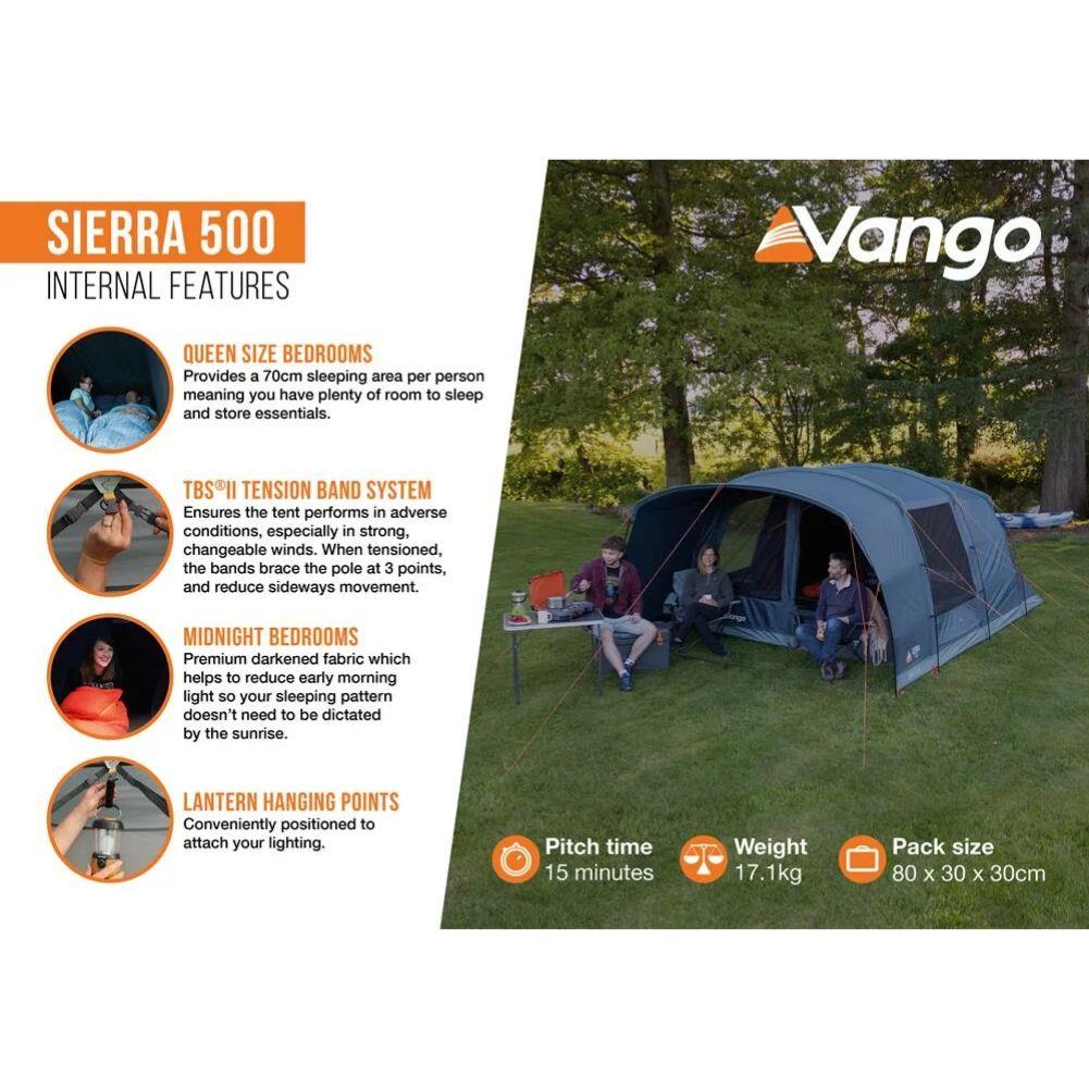 Vango Sierra 500 - 5-Man Tent (Deep Blue) more info