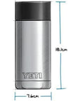 Yeti Rambler 12 oz (354 ml) Bottle With Hotshot Cap (White) measurements