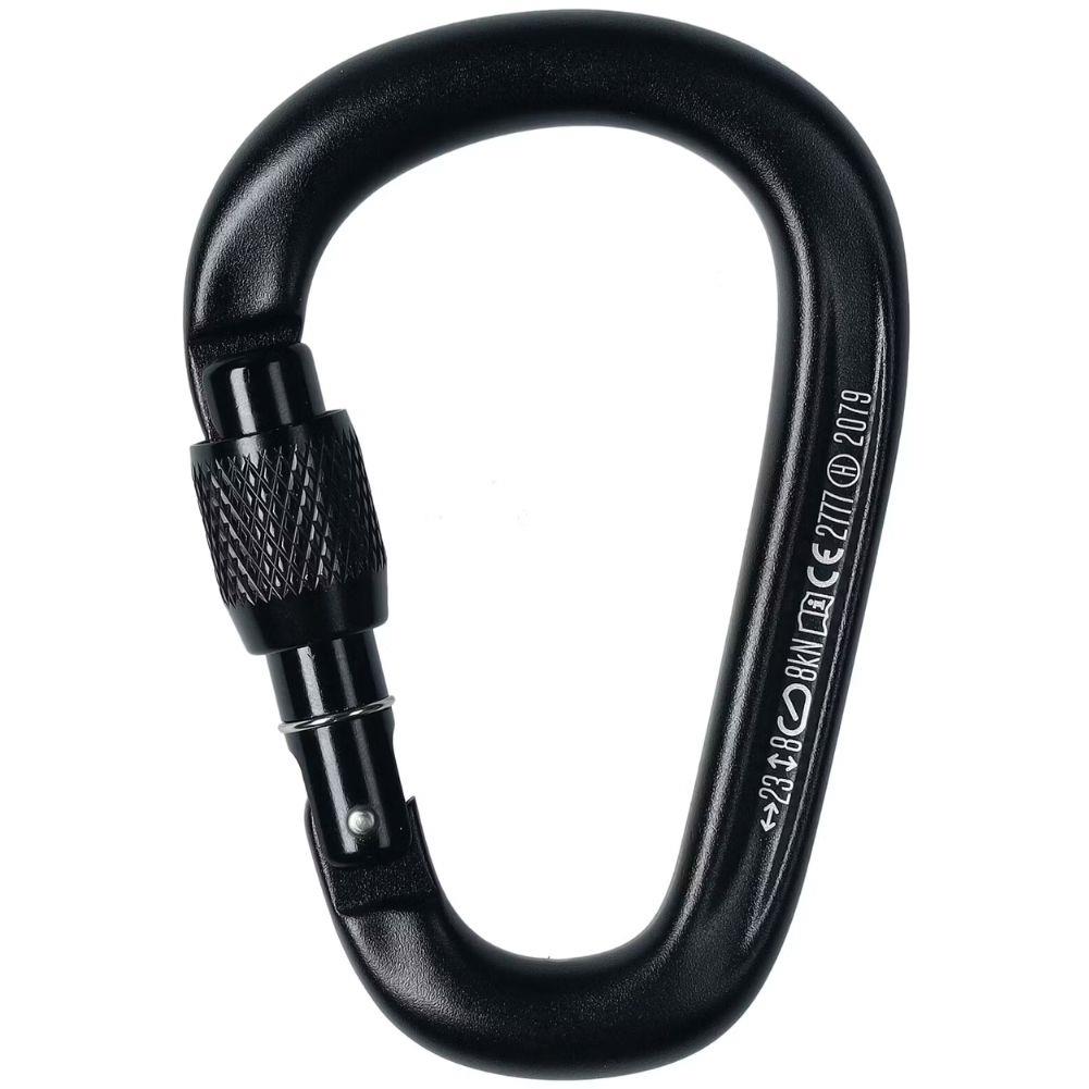 Black Diamaond Pearlock Screwgate Carabiner (Black) angle