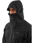 Rab Men's Downpour Mountain Waterproof Jacket (Black) hood up