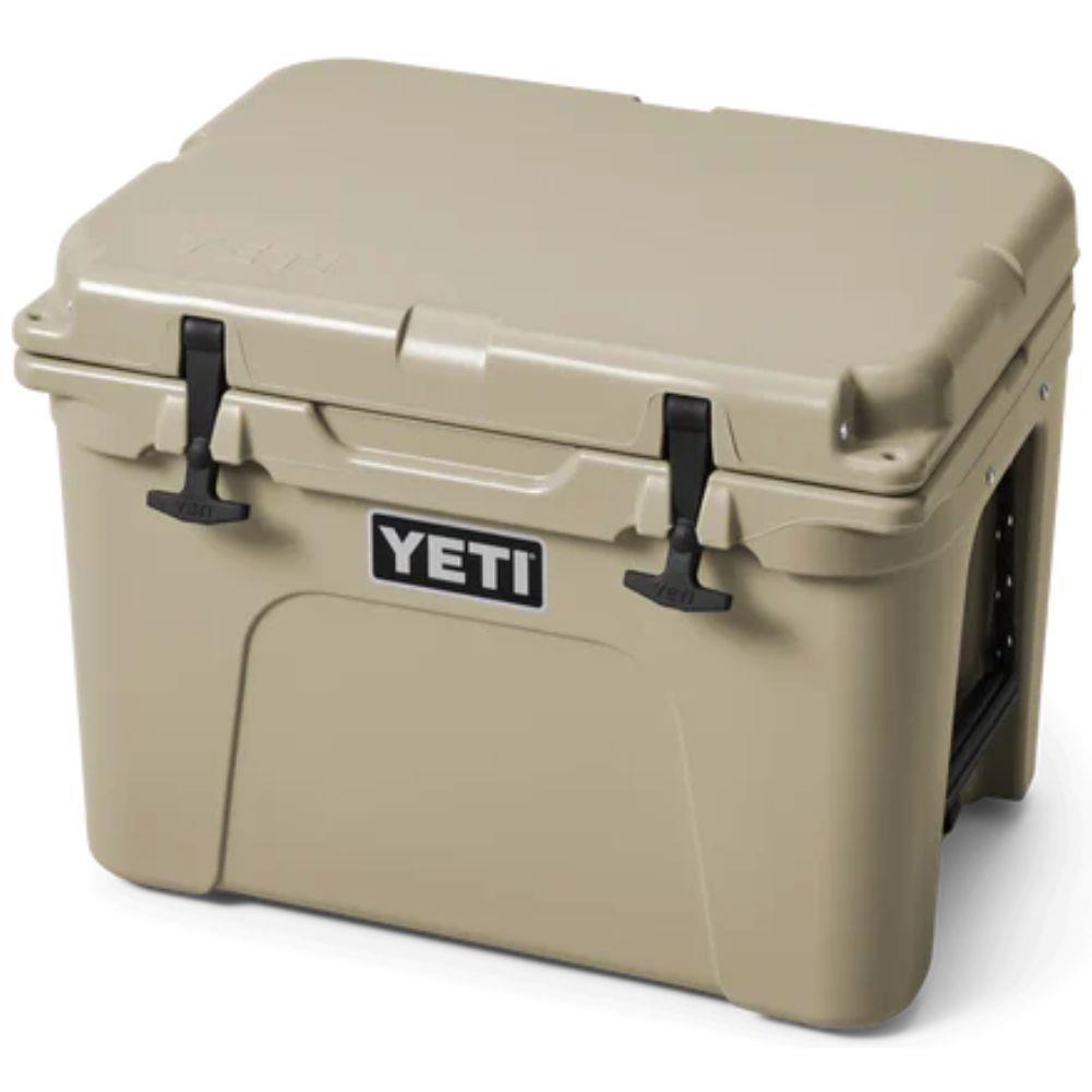 Yeti Tundra 35 Cool Box (Desert Tan) side angle