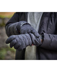 Terra Nova Paradox Waterproof Primaloft Gloves 2023 (Black) putting on