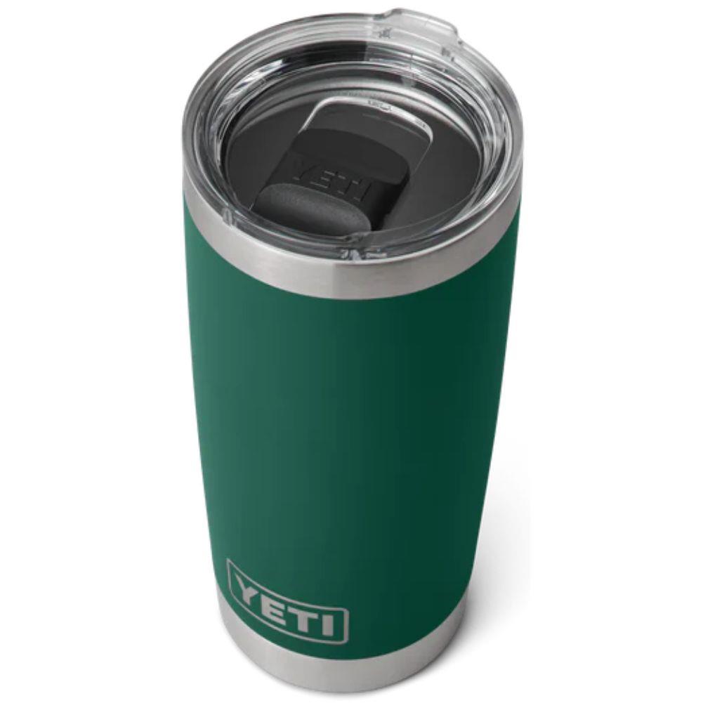 YETI Rambler 20 oz (591 ml) Tumbler (Black Forest Green) top angle