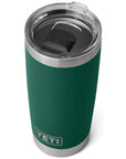 YETI Rambler 20 oz (591 ml) Tumbler (Black Forest Green) top angle