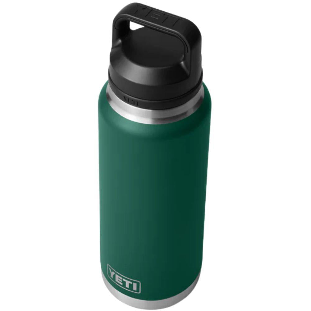 Yeti Rambler 36 oz (1065 ml) Bottle With Chug Cap (Black Forest Green) top angle