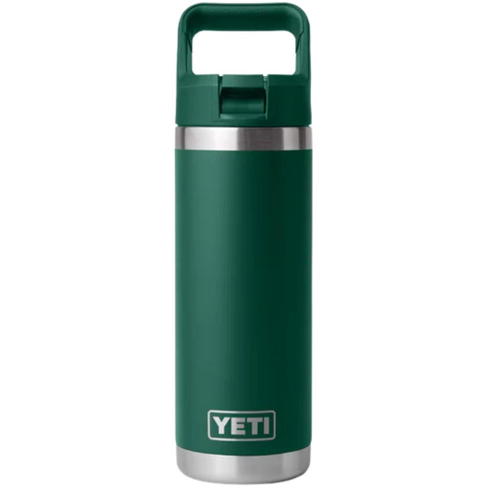 Yeti Rambler 18 Oz Bottle With Straw Cap (Black Forest Green)