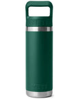 Yeti Rambler 18 Oz Bottle With Straw Cap (Black Forest Green) back
