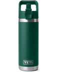 Yeti Rambler 18 Oz Bottle With Straw Cap (Black Forest Green) cap off
