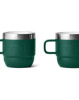 YETI Rambler 6 OZ Stackable Mug 2 Pack (Black Forest Green) back