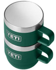 YETI Rambler 6 OZ Stackable Mug 2 Pack (Black Forest Green) top angle
