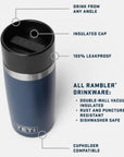 Yeti Rambler 12 oz (355 ml) Travel Bottle/Commuter Cap (Cherry Blossom) info