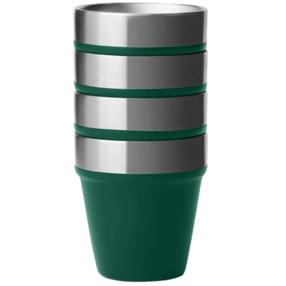 Yeti Shot Glasses With Case (Black Forest Green) stacked
