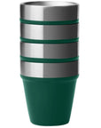 Yeti Shot Glasses With Case (Black Forest Green) stacked