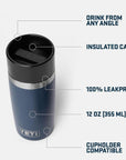 Yeti Rambler 12 oz (355 ml) Travel Bottle/Commuter Cap (Navy)