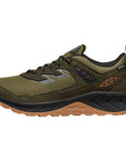 Keen Men’s Hightrail Waterproof Hiking Shoe (Winter Moss/Gold Flame) left side