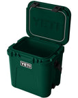 Yeti Roadie 24 Cool Box 2.0 (Black Forest Green) lid open angle