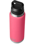 Yeti Rambler 36 oz (1065 ml) Bottle With Chug Cap (Tropical Pink) top angle