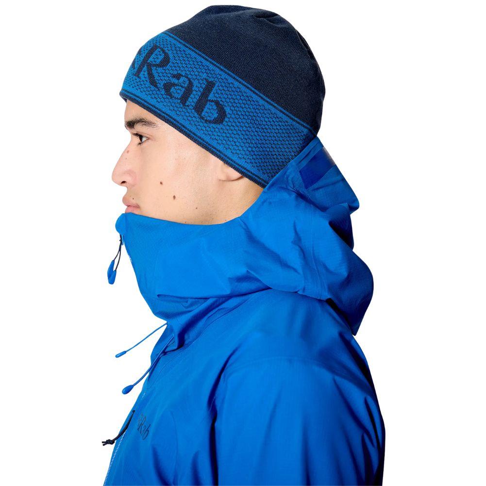 Rab Logo Band Beanie (Tempest Blue/Maya Blue) left
