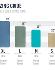 Sea To Summits Pocket Towel - Medium (Baltic Blue) sizes