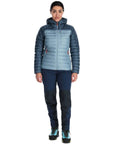 Rab Women's Microlight Alpine Down Jacket (Orion Blue/Citadel) full body