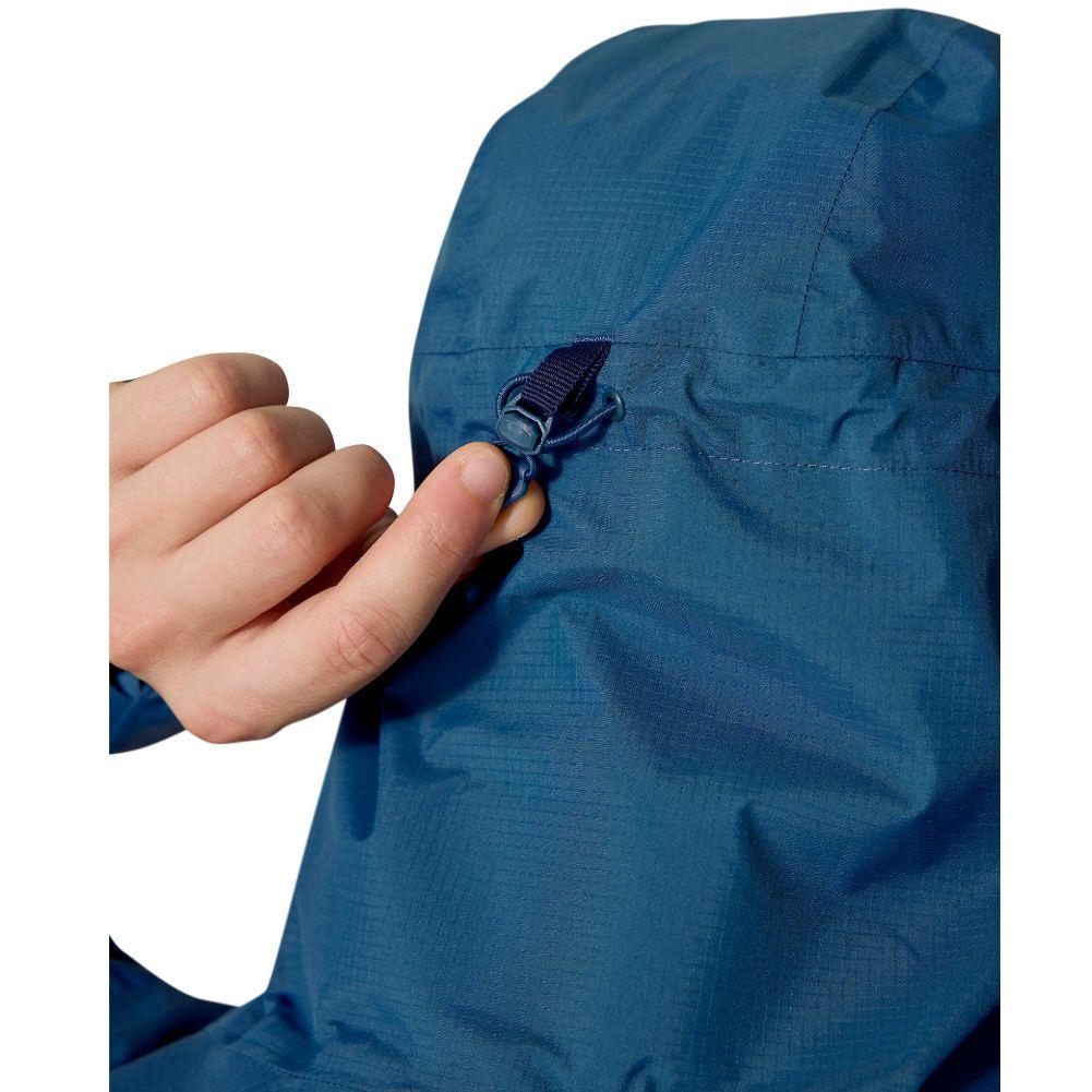 Rab Men's Downpour Mountain Waterproof Jacket (Tempest Blue) back hood pulley