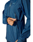 Rab Women's Downpour Mountain Waterproof Jacket (Tempest Blue) zip pocket