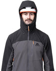 Mountain Equipment Men's Frontier Jacket (Anvil Grey/Black) hood up