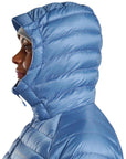 Montane Women's Anti Freeze Hooded Down Jacket - 2025 (Cornflower) hood profile