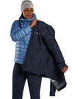 Montane Women's Anti Freeze Hooded Down Jacket - 2025 (Cornflower) jacket on top