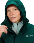 Berghaus Women's Hinderwick Gore-Tex Jacket (Green) hood up