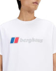 Berghaus Men's Class XL-Logo T-Shirt (White) close up logo