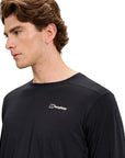 Berghaus Men's Delta Long Sleeve Tech Tee (Black) model angle