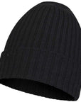 Buff Merino Wool Knitted Beanie (Norval Graphite)