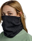Buff Merino Fleece Neck Warmer (Solid Black)