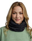 Buff Merino Fleece Neck Warmer (Solid Black)